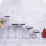 Aesco 2'li Vakum Kapaklı Borosilikat Cam Saklama Kabı Seti – Mini Boy, Hava Geçirmez, Gıda Saklama Için Ideal-Baharat,kahve,şeker-Mini Baharatlık (Metal Kare, 300 Ml) - 0,5 x 7 cm