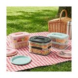 Aesco 2x1,8 L Çift Katlı Plastik Yemek Taşıma Kutusu 3,6 L Saklama Kabı Sızdırmaz Contalı Şeffaf Kilitli Sefer Tası Beslenme Kabı Lunch Box Erzak Kabı (1 Adet) - 0,5 x 7 cm