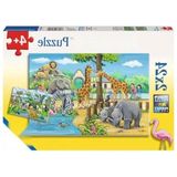 Aesco 2X24 Parça Renkli Hayvan Temalı Puzzle, 3 Yaş ve Üzeri Için Eğlenceli Oyun