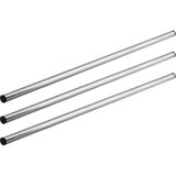 Aesco (3 Adet) Alüminyum Silindir Yuvarlak Metal Oklava 49 cm Mutfak Börek Hamur Un Yufka Açma Krom Renk - Altın