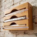 Aesco 3 Bölmeli Doğal Bambu Organizer, Çekmece Içi Düzenleyici ile Mutfakta Pratik Kullanım Için Ideal