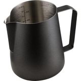 Aesco 304 Çelik 600 ml Siyah Teflon Kaplama Kahve Süt Köpürtme Potu Sütlük Pitcher - 0,035 gr