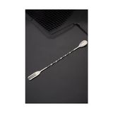 Aesco 32 cm Uzun Çelik Çift Başlı Çatallı Kokteyl Karıştırma Barmen Kaşığı CIN582