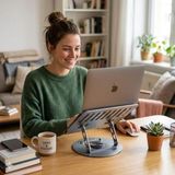 Aesco 360° Dönebilen Metal Laptop Standı, Katlanabilir Tasarım