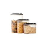 Aesco 3'lü Erzak Saklama Kabı 2400 x 1700 x 1200ML - 3'lü Kuru Gıda Saklama Kabı Toplam 5300ML