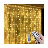 Aesco 3x3 Metre Peri LED Kumandalı Perde Asma Kancalı Peri LED Yılbaşı LED Gün Işığı LED Işık 8 Modlu Parti Işığı Dekoratif Işık LED Saçak LED Işık Perde LED Yılbaşı Dekorasyon