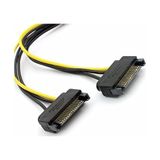 Aesco 4327 2x Sata To 8 Pin (6+2) Pci-E Express Güç Molex Power Kablosu Çevirici Dönüştürücü
