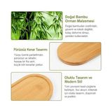 Aesco 4’lü Bambu Servis Tepsisi Seti – Doğal Ahşap Bambu, Yuvarlatılmış Kenarlı, Kahvaltı Tepsisi, Sunum ve Servis Için Çok Amaçlı, Dayanıklı, Şık ve Modern Bambu Tepsi Seti - 0,60 x 19 x 29 cm