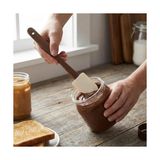 Aesco 4'lü Mini Akasya Ahşap Saplı Silikon Spatula Seti - 21 cm Kavanoz Sıyırma, Pasta Süsleme ve Yumurta Fırçası - Yanmaz Yapışmaz Krem Mutfak Seti - 0,5 x 7 cm