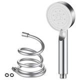 Aesco 5 Fonksiyonlu Turbo Duş Başlığı Seti, 200 cm Pvc Banyo Hortumu ile - Ahşap