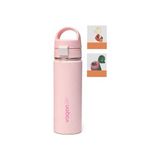 Aesco 550 ml Tek Kapak Çift Kullanım Pipetli Rahat Içim Kulplu Paslanmaz Çelik Termos 1110-550ML Pembe