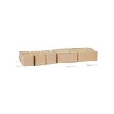 Aesco 6'lı Jüt Keten Kumaş Çekmece Içi Düzenleyici Kutu 2 Adet 28 x 28 x 13/2 Adet 28 x 13 x 13/2 Adet 14 x 14 x 13 cm