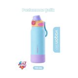Aesco 700 ml Tek Kapak Çift Kullanım Pipetli Rahat Içim Kulplu Paslanmaz Çelik Termos FFVGN1112-700ML Mavi