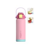 Aesco 750 ml Tek Kapak Çift Kullanım Pipetli Rahat Içim Kulplu Paslanmaz Çelik Termos FF1108-750ML Pembe