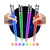 Aesco 8 Parça LED Işıklı Chopstik Işık Kılıcı Yemek Çubukları Star Wars Tema Çöpstik - 01P-Pembe