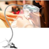 Aesco -8x Büyütmeli Mandallı, USB Girişli Masa Lambalı, Okuma ve Güzellik Salon Için Büyüteç 2088A ( Lisinya )