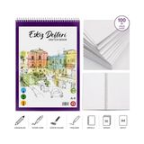 Aesco A4 Spiralli Eskiz Defteri, 100 Gr/m² Kalın Kağıt, 50 Yaprak, Çizgisiz, Karakalem ve Teknik Çizim Için, 21X29.7 Santimetre - 41 Delft Blue