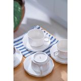 Aesco Acar 6 Kişilik Çay Fincanı Takımı - 200 ml - 0002 - Beyaz