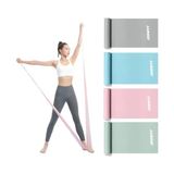 Aesco Aerobik ve Pilates Direnç Bandı 4’lü Set - Esneme, Rehabilitasyon, Evde Yo ve Fitness Için
