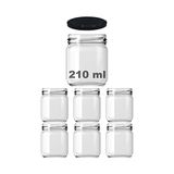 Aesco Afracam 10-1000 ml Farklı Boyutlarda Kavanoz (10-1000 Arası) cc Konserve Metal Kapaklı Cam Kavanoz 6 Adet (Şeffaf, 210 Cc)