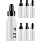 Aesco Afracam 30 ml Metal Kapaklı Damlalık Dropper Şişesi Serum 30 cc Cam Şişe 6 Adet (Siyah Kapak, Şeffaf) - Acı Yeşil - 0 - 1 Yaş
