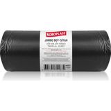 Aesco Ağır Sanayi Çöp Torbası Jumbo Boy Siyah 10'lu 80X110 Cm, Dayanıklı & Sızdırmaz, Çift Katlı, Geri Dönüştürülebilir Çöp Poşeti, Fabrika, Şantiye, Sanayi, Restoran, Otel, Hastane, Atölye