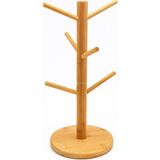 Aesco Ahşap Bambu Kupa Bardak Askısı 6'lı Stand Doğal Mutfak Tezgahı Için Kupa Standı Bardak Tutucu Modern Dekoratif Dayanıklı Kolay Kurulumlu Organizer (Yuvarlak) - 00 Beyaz