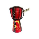 Aesco Ahşap Djembe Otantik Çalgı, 30 Cm, Mahoni Ağacı, Keçi Derisi, Darbuka Davul