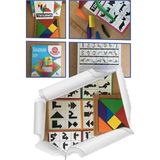 Aesco Ahşap Kare Tangram Renkli Zeka Oyunu 7 Parça 17X17CM GNSRKFAZ2988