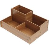 Aesco Ahşap Masa Üstü Organizer, Kalem ve Makas Tutucu, Kahverengi Meşe, Ofis Masası Düzenleyici, Çok Bölmeli - 41 Delft Blue