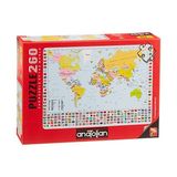 Aesco Anatolian Puzzle - Dünya Haritası / 260 Parça Puzzle, #3319
