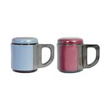 Aesco Andoutdoor AND430 Içi Çelik Dışı Plastik Kupa Mug, Kırmızı/ Mavi, 500 Mg - 00-Siyah - Beyaz