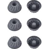 Aesco Antrasit, Silikon Mini Kek ve Muffin Kalıbı, 7x3 Cm, Bpa Içermez, Fırında Kullanılır, Makinede Yıkanabilir, 6 Adet - 0,25 lt