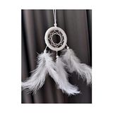 Aesco Araba Dikiz Aynası Süsü/rüya Kapanı/düş Kapanı/dreamcatcher/handmade/el Yapımı/beyaz Dreamcatcher