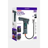 Aesco Araba Hava Pompası 4’ü 1 Arada: Kompresör + Cam Kırıcı + Kemer Kesici + LED Işık Şarjlı 4000MAH Araç Kompresörlü
