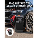 Aesco Araç Için 4 Fonksiyonlu Akü Takviye ve Lastik Şişirme Cihazı Yeni Nesil