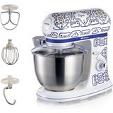Aesco Ariete Capri Mutfak Şefi 1588/0C - 1200 Watt Stand Mikser, Hamur Yoğurma Makinesi, 2400 Watt'a Ulaşan Kilitli Motor, Paslanmaz Çelik 5,5 Litre Hazne, 3 Farklı Hazne Içi Aparat, Sıçrama Önleyici Kapak - Ahşap