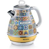 Aesco Ariete Positano Elektrikli Su Isıtıcı 1,7 Litre Kettle 2869/0P - Paslanmaz Çelik Gövde, Handmade Decoration, 2000 Watt, Otomatik Kapanma, 360° Kablosuz Taban