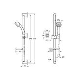Aesco Artema Solo C Sürgülü El Duşu Takımı A45676, Krom, Aquaspray, Kireç Kırıcı, Pvc Spiral