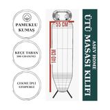 Aesco Asev Home Ütü Masası Kılıfı Keçeli Ipli Stoperli Büyük Boy 55X140 cm Aura