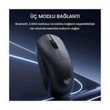 Aesco Aula V9 Pro 26000 Dpı PAW3395 Sensör 8000Hz Tri-Mode Kablosuz Oyuncu Mouse Rgb Omron Switch Lightweight E-Spor Gaming Mouse Siyah