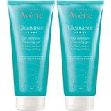 Aesco Avene Cleanance Cleansing Gel Yağlı ve Akneye Eğilimli Ciltler Için Matlaştırıcı Temizleme Jeli 200ML X2 - 1 lt