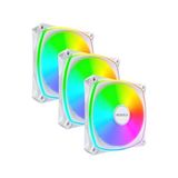 Aesco AX120 Pro Argb Pwm 120MM Fan 3'lü Paket, Üst Düzey, 360° Argb Aydınlatma, Tüfek Tipi Yatak, Sessiz Düşük Gürültü, 600–1600 Rpm, Fan Göbeği Dahil, Beyaz Renk