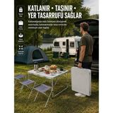 Aesco Ayarlanabilir Yükseklikli Kamp ve Piknik Masası 4 Kişilik Katlanabilir Masa Seti