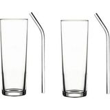 Aesco Aybaba Store Cam Pipetli Votka ve Limonata Bardağı 2 Adet - 00-Siyah - Beyaz