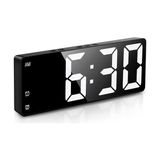 Aesco Aynalı Alarm Saat Takvimli Termometre LED Dijital Modern Masa Saati