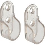 Aesco BADEM10 Askı Flanşı Oval Dolap Elbise Askı Asma Aparatı Plastik Aparat 45 mm (2 Adet) - 00-Siyah - Beyaz