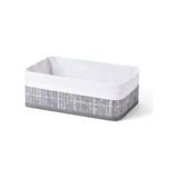 Aesco Bambu Çok Amaçlı Saklama Kutusu Düzenleyici Orta Boy Organizer, Dekoratif Bambu Düzenleyici Gri (29X19X10CM)