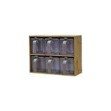 Aesco Bambu Standlı 6'lı Baharatlık Seti Takımı Kaşıklı 13 Parça Pratik Saklama Kabı - 0,5 x 7 cm