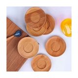 Aesco Bambu Yuvarlak Çay Tabağı Bardak Altlığı 6 'lı Set, Dekoratif Bambu Altlık - 0,5 x 7 cm